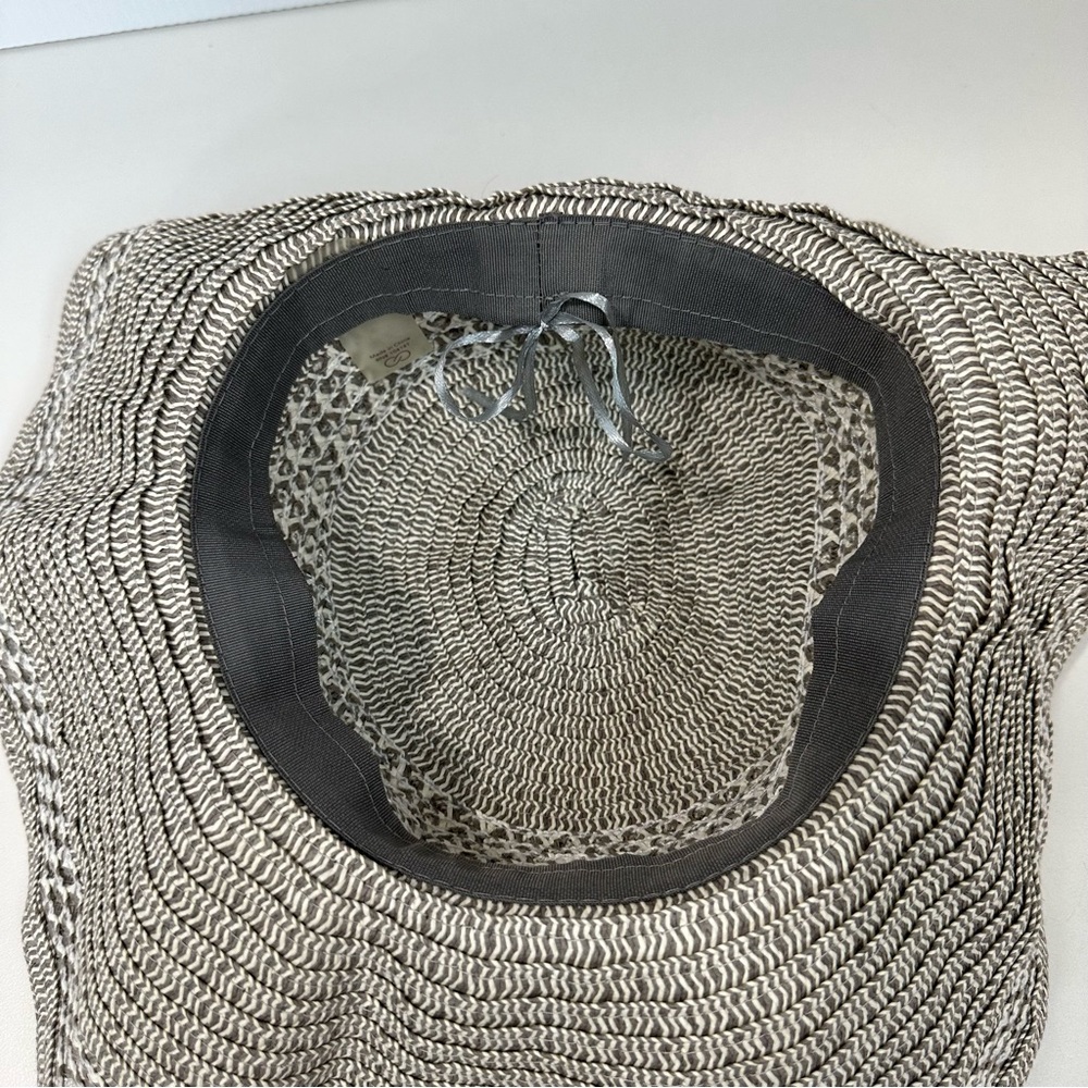 CALIA By Carrie Underwood Woven Sunhat Gray Beige Cruise Packable OSFA b… - Picture 5 of 11